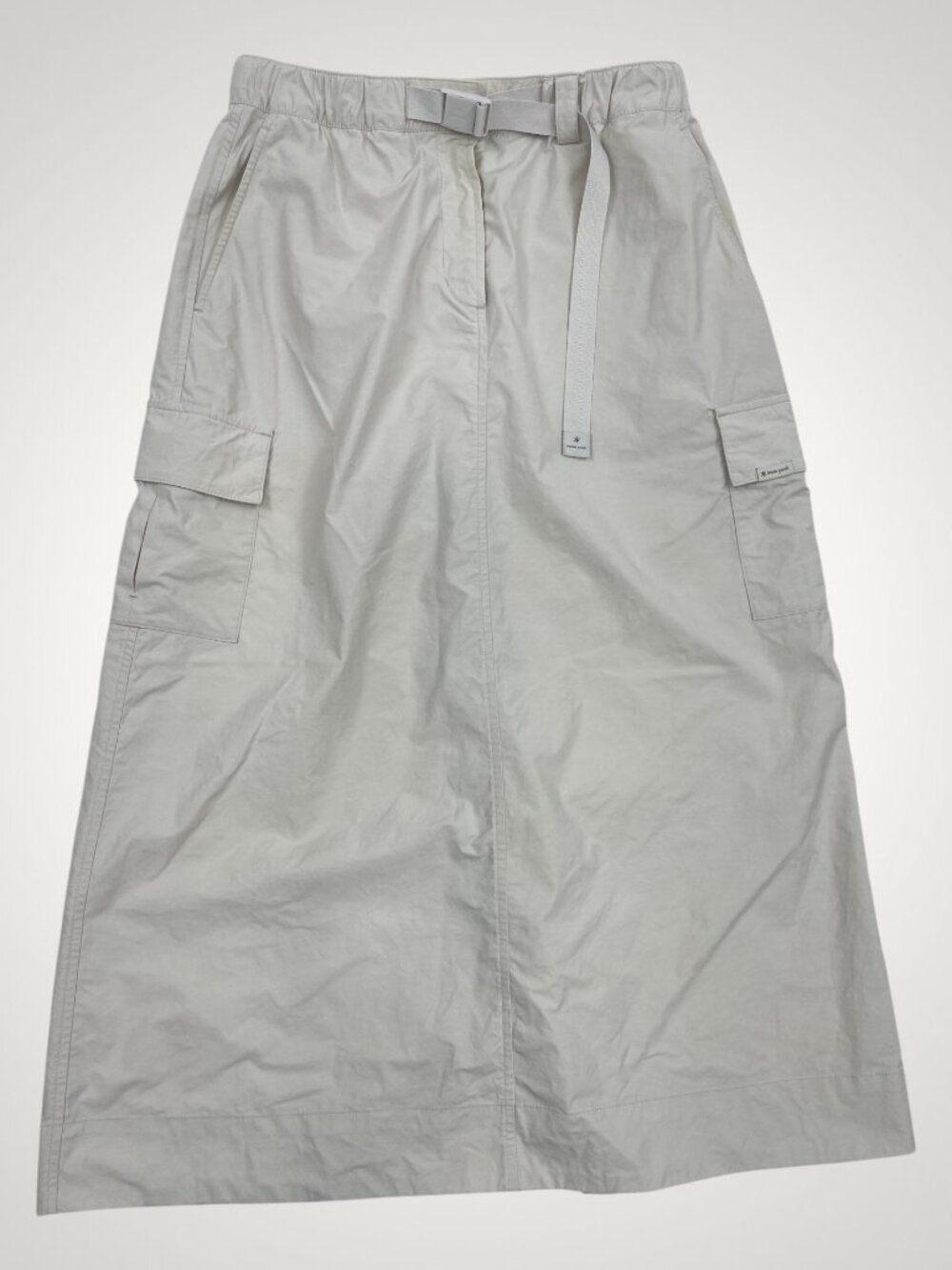 Snow Peak Utility Cargo Nylon Cotton Midi Skirt Beige Women's Size XS